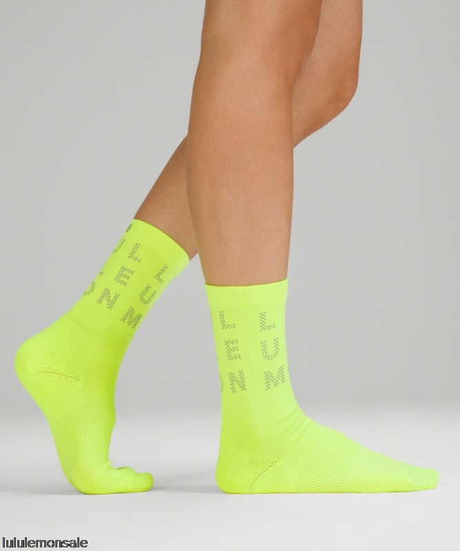 Lululemon Damen DELULU453 | Power Stride Crew Sock Reflektierendes Highlight Gelb